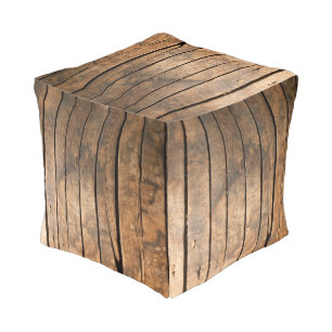 Wood planks pouf