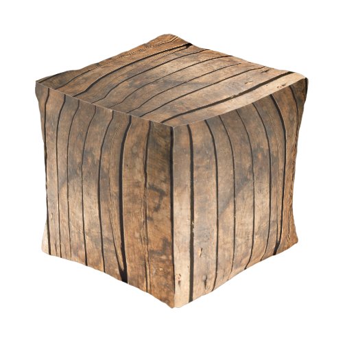 Wood planks pouf