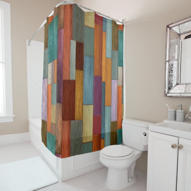 Wood Planks Shower Curtain (In Situ)