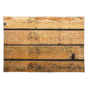 Wood Planks Stamped with "Made in USA" Cloth Placemat