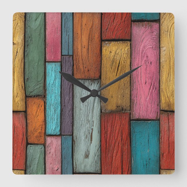 Wood Planks Wall Clock (Front)