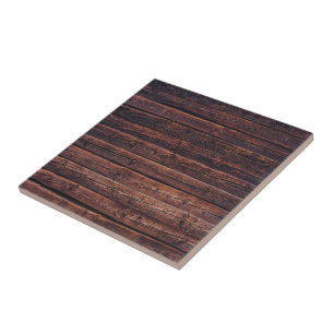 Wood Planks With Grain Details Closeup Photo Ceramic Tile