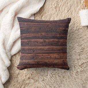 Wood Planks With Grain Details Closeup Photo Image Throw Pillow