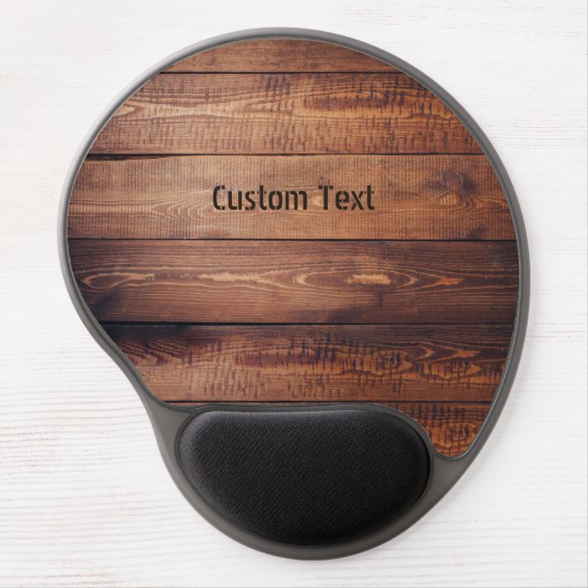 Wood Planks with Name Gel Mouse Pad (Front)