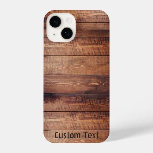 Wood Planks with Name iPhone 14 Case
