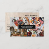 Wood Platter Photo collage Grazing Catering Business Card (Front/Back)