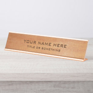 Wood Print Desk Name Plate