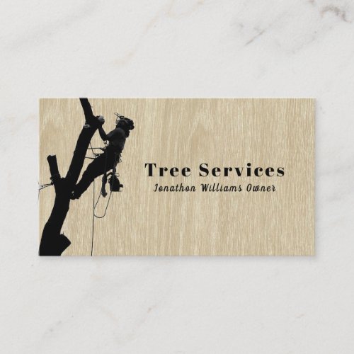 Wood Professional Tree Trimming Service Business Card
