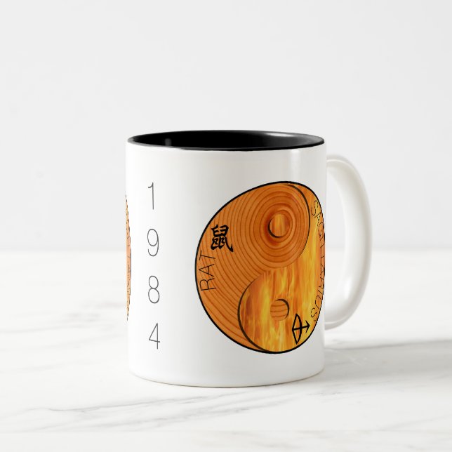 Wood Rat 1924 1984 Sagittarius zodiac Birthday Mug (Front Right)