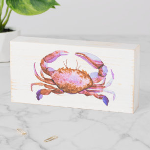 Wood Red Crab Sign