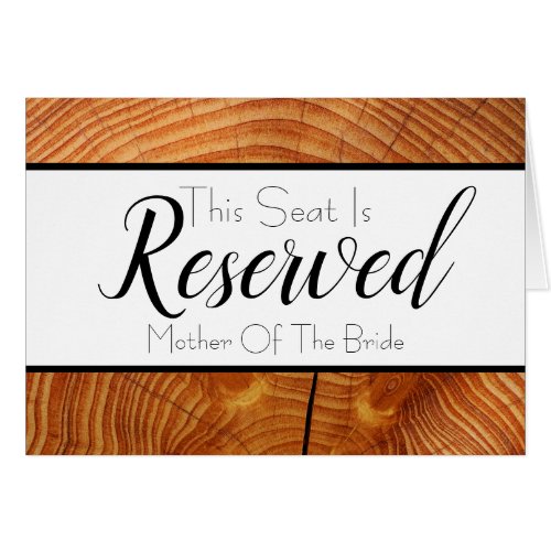 Wood Reserved Seat Wedding Sign