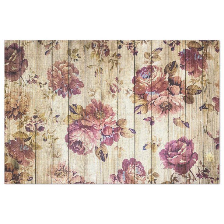 Wood Rose Modern Popular Floral Tissue Paper | Zazzle