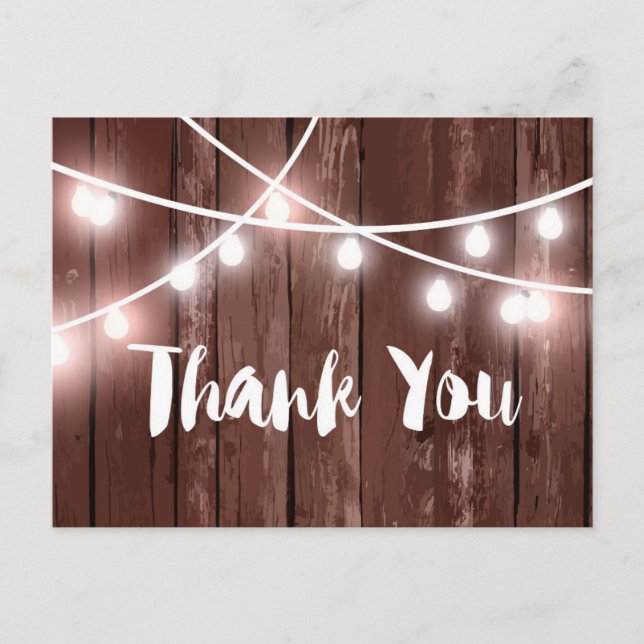 Wood Rustic background design, thank you card (Front)