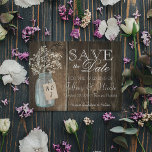 Wood Rustic Country Barn Wedding Save Date Magnetic Invitation at Zazzle