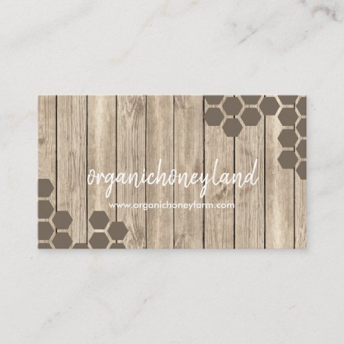 Wood Rustic Honeycomb Pure Raw Honey Apiary Business Card
