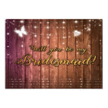 Wood Rustic Light Bridesmaid Card