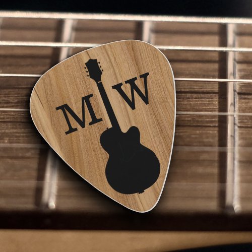 Wood Rustic Name acoustic Guitar Pick