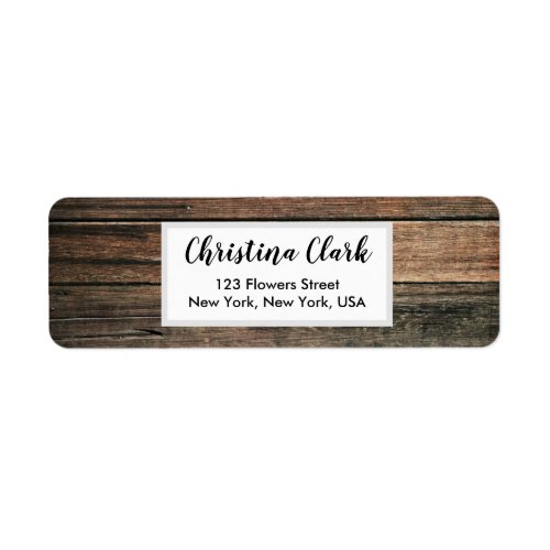 Wood Rustic Texture Personalized Custom Address Label