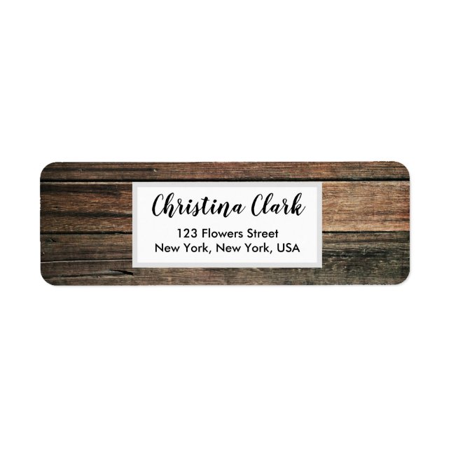 Wood Rustic Texture Personalized Custom Address Label (Front)