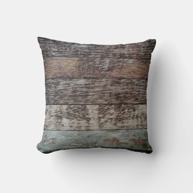 Wood | Rustic Throw Pillow (Front)