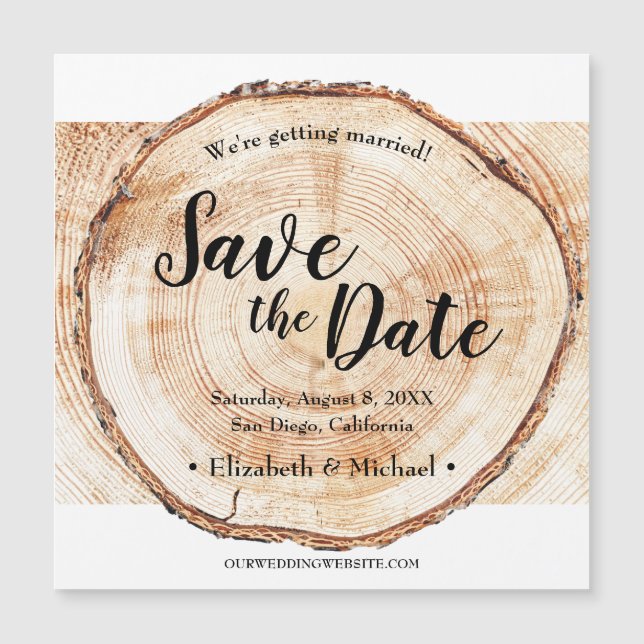 Wood Rustic Wedding Save the date (Front)