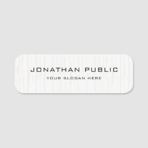 Wood Rustic White (Custom Name) Name Tag