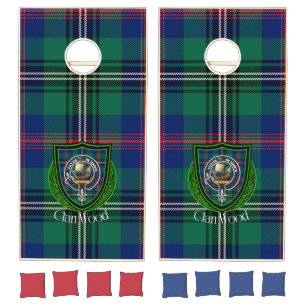 Wood Scottish Clan Tartan Crest Cornhole Set