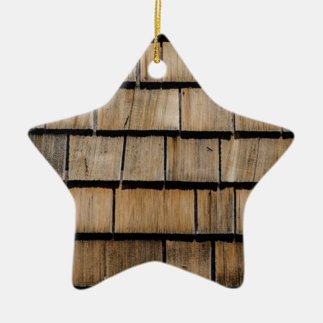 wood shingle ceramic ornament (Front)