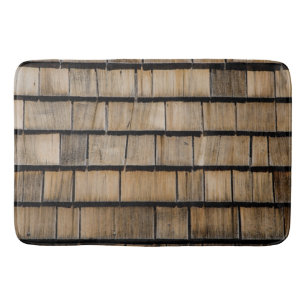 wood shingles bath mat