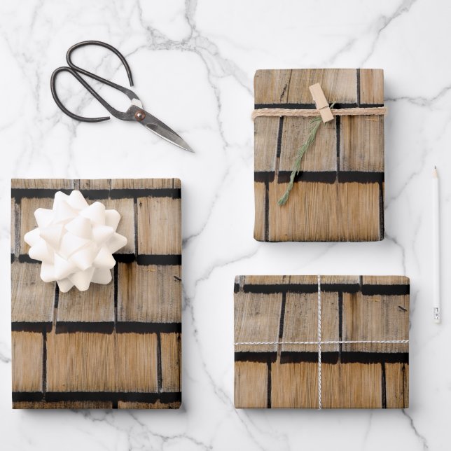 wood shingles wrapping paper sheets (Front)