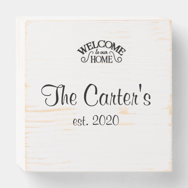 wood sign last name topography welcome home (Front Horizontal)