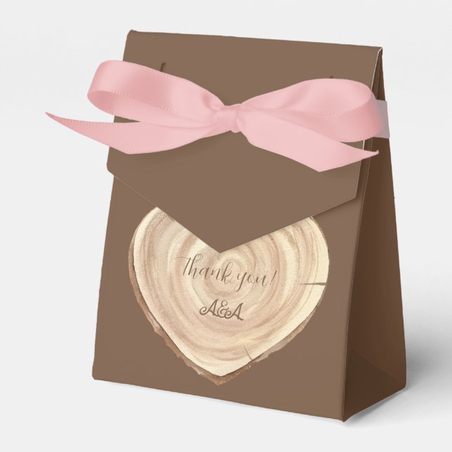 Wood Sign Thank You Bridal Wedding Favor Boxes (Front Side)