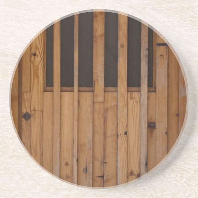 Wood Slats Beach Door Costa Brava Spain Drink Coaster (Front)