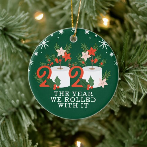 Wood Slice Rolled With It Funny Toilet Paper 2020 Ceramic Ornament