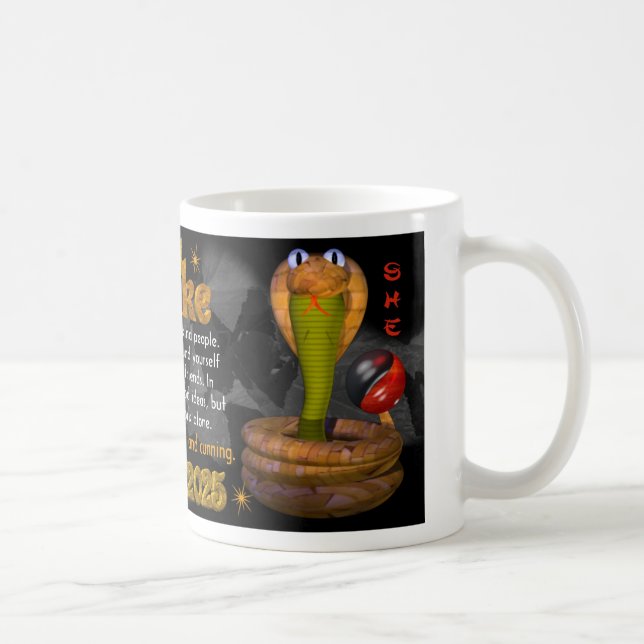 Wood Snake born 1965, 2025 Coffee Mug (Right)