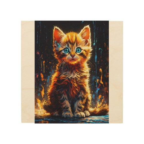 Wood Snap Cat A Beautiful Blend of Nature and Whi Wood Wall Art