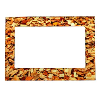 Wood Snippets With Autumn Leaves Magnetic Frame by stdjura at Zazzle