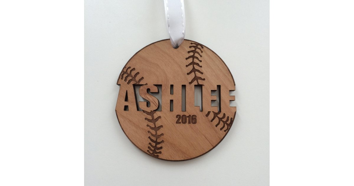 Wood Softball Ornament for Christmas Team Gifts Zazzle