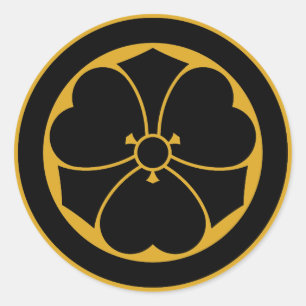 Wood sorrel with swords in circle 1 classic round sticker