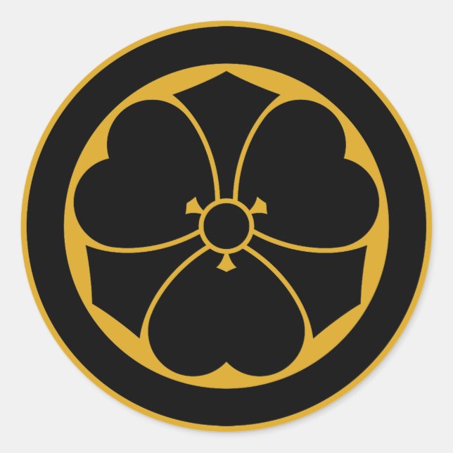 Wood sorrel with swords in circle 1 classic round sticker (Front)