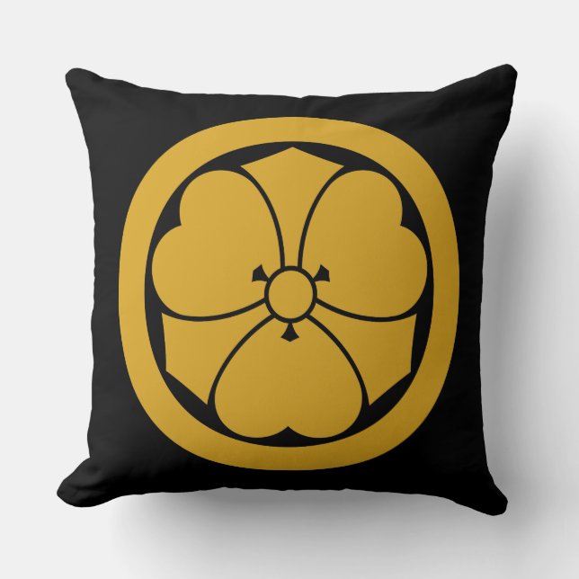 Wood sorrel with swords in circle 1 throw pillow (Front)