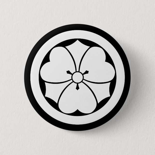 Wood sorrel with swords in circle button (Front)