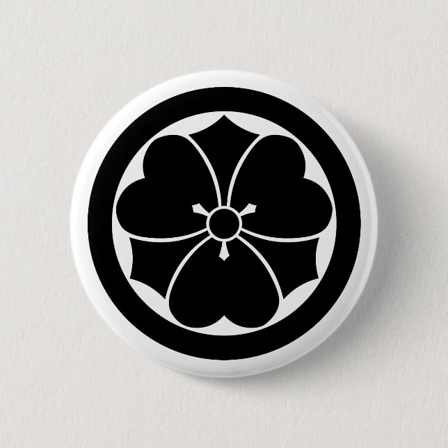 Wood sorrel with swords in circle button (Front)