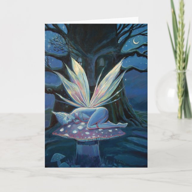 Wood Spirit - Fairy Art Greeting Card (Front)