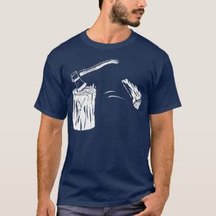 Wood Splitting Axe Chopping Block Retro Firewood T-Shirt