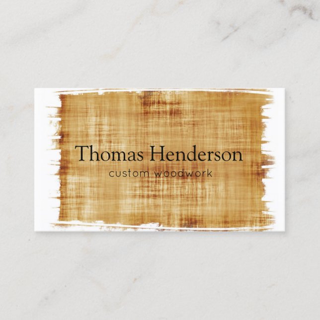Wood Stain Woodworking Business Card (Front)
