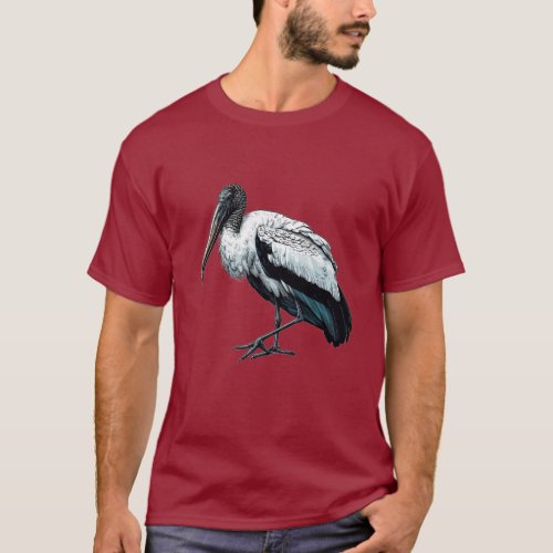 Wood Stork bird Basic Dark T_Shirt