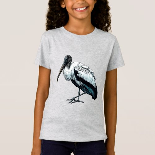 Wood Stork bird Fine Jersey T_Shirt