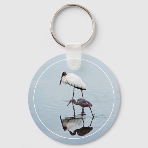 Wood Stork  Blue Heron Reflections Photography Keychain