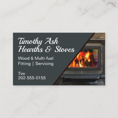 Wood Stove Log Burner Fitter Business Card